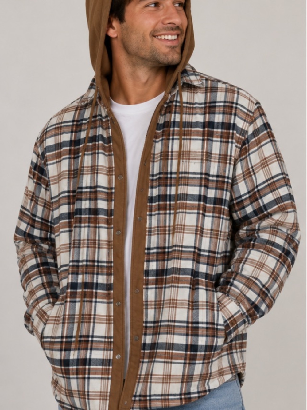 American eagle flannel hoodie small